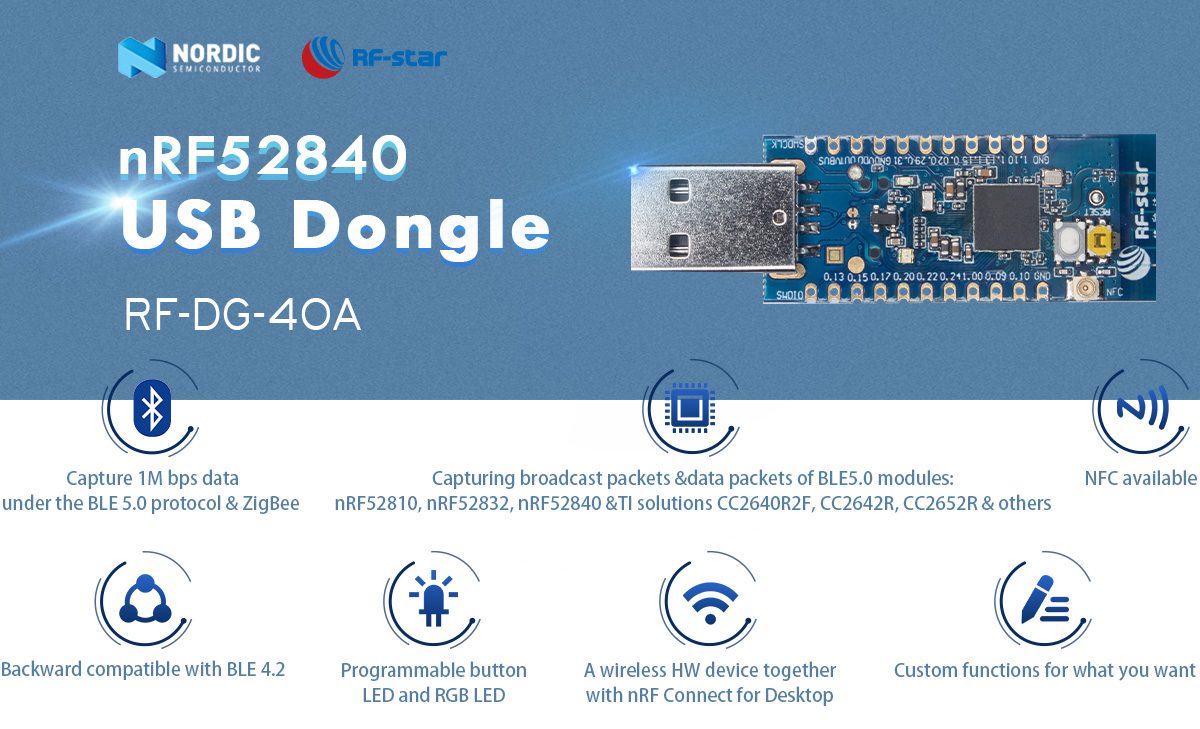 nRF 52840 RF-DG-40A USB-Dongle-Funktionen