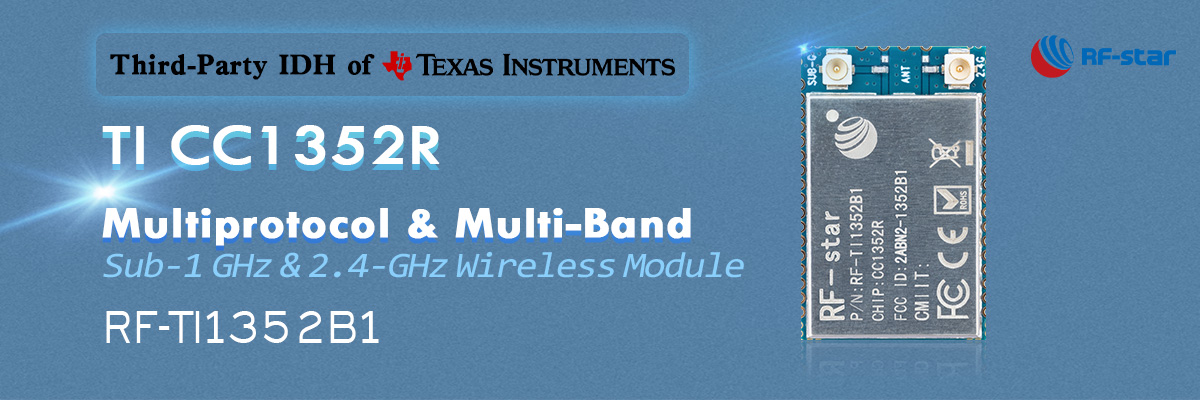 TI CC1352R Multiprotokoll- und Multiband-Sub-1-GHz- und 2,4-GHz-Funkmodul RF-TI1352B1