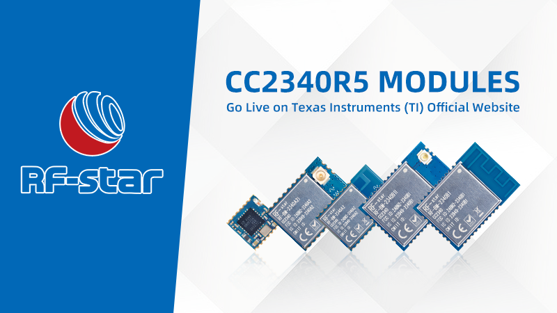 RFstar CC2340R5-Module gehen auf der offiziellen Website von TI live
